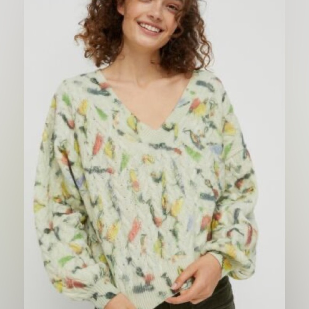 Anthropologie Catch of the Day Cable-Knit sweater
